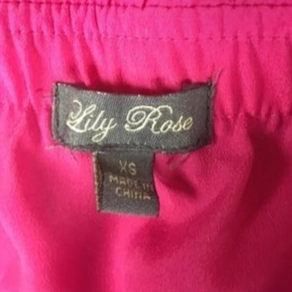 Lily Rose Tiered Fit & Flare Dress‎ XS Pink Strapless Ruffle Above Knee Flirty - Picture 4 of 7